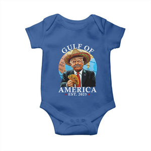 Funny Trump Gulf Of USA Baby Onesie Mexico Sombrebro Tacos US 2025 TS02 Royal Blue Print Your Wear