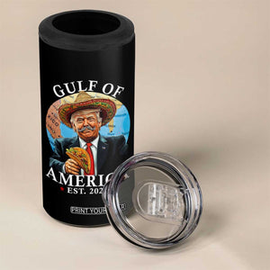 Funny Trump Gulf Of USA 4 in 1 Can Cooler Tumbler Mexico Sombrebro Tacos US 2025 TS02 Print Your Wear