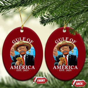 Funny Trump Gulf Of USA Ceramic Ornament Mexico Sombrebro Tacos US 2025 TS02 Print Your Wear