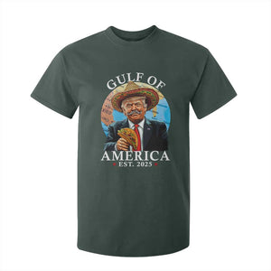 Funny Trump Gulf Of USA T Shirt For Kid Mexico Sombrebro Tacos US 2025 TS02 Dark Forest Green Print Your Wear