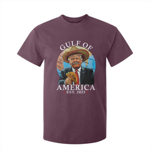 Funny Trump Gulf Of USA T Shirt For Kid Mexico Sombrebro Tacos US 2025 TS02 Maroon Print Your Wear
