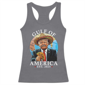 Funny Trump Gulf Of USA Racerback Tank Top Mexico Sombrebro Tacos US 2025 TS02 Charcoal Print Your Wear