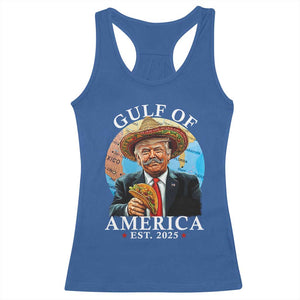 Funny Trump Gulf Of USA Racerback Tank Top Mexico Sombrebro Tacos US 2025 TS02 Royal Blue Print Your Wear