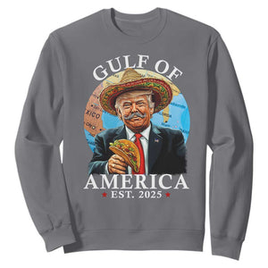 Funny Trump Gulf Of USA Sweatshirt Mexico Sombrebro Tacos US 2025 TS02 Charcoal Print Your Wear