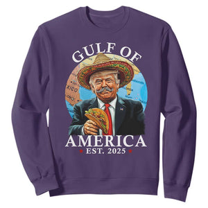 Funny Trump Gulf Of USA Sweatshirt Mexico Sombrebro Tacos US 2025 TS02 Purple Print Your Wear
