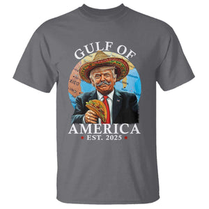 Funny Trump Gulf Of America T Shirt Mexico Sombrebro Tacos US 2025 TS02 Charcoal Print Your Wear