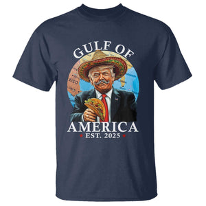 Funny Trump Gulf Of America T Shirt Mexico Sombrebro Tacos US 2025 TS02 Navy Print Your Wear
