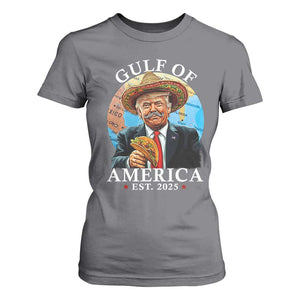 Funny Trump Gulf Of USA T Shirt For Women Mexico Sombrebro Tacos US 2025 TS02 Charcoal Print Your Wear
