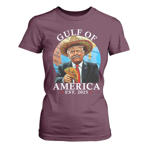 Funny Trump Gulf Of USA T Shirt For Women Mexico Sombrebro Tacos US 2025 TS02 Maroon Print Your Wear