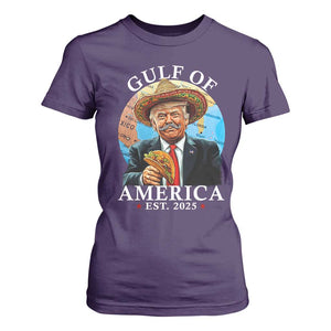 Funny Trump Gulf Of USA T Shirt For Women Mexico Sombrebro Tacos US 2025 TS02 Purple Print Your Wear
