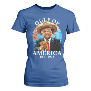 Funny Trump Gulf Of USA T Shirt For Women Mexico Sombrebro Tacos US 2025 TS02 Royal Blue Print Your Wear