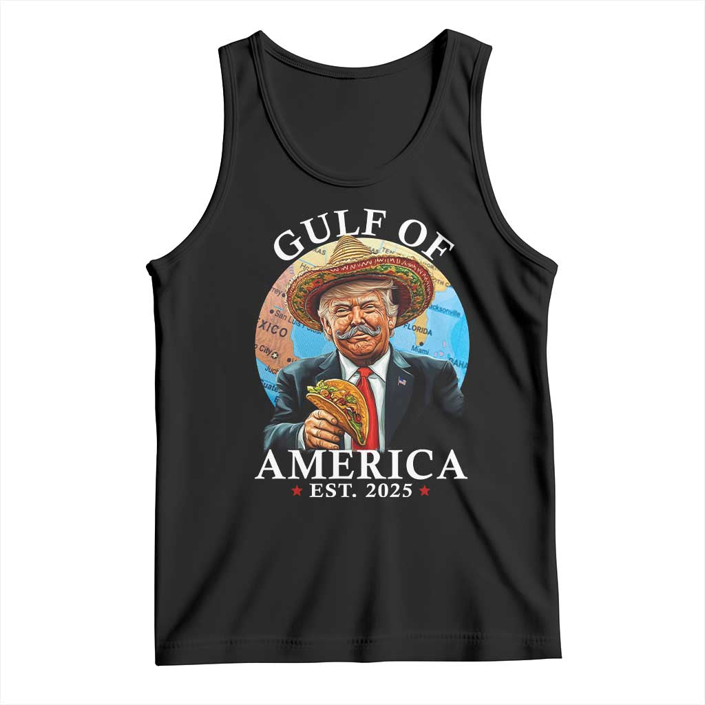 Funny Trump Gulf Of USA Tank Top Mexico Sombrebro Tacos US 2025 TS02 Black Print Your Wear