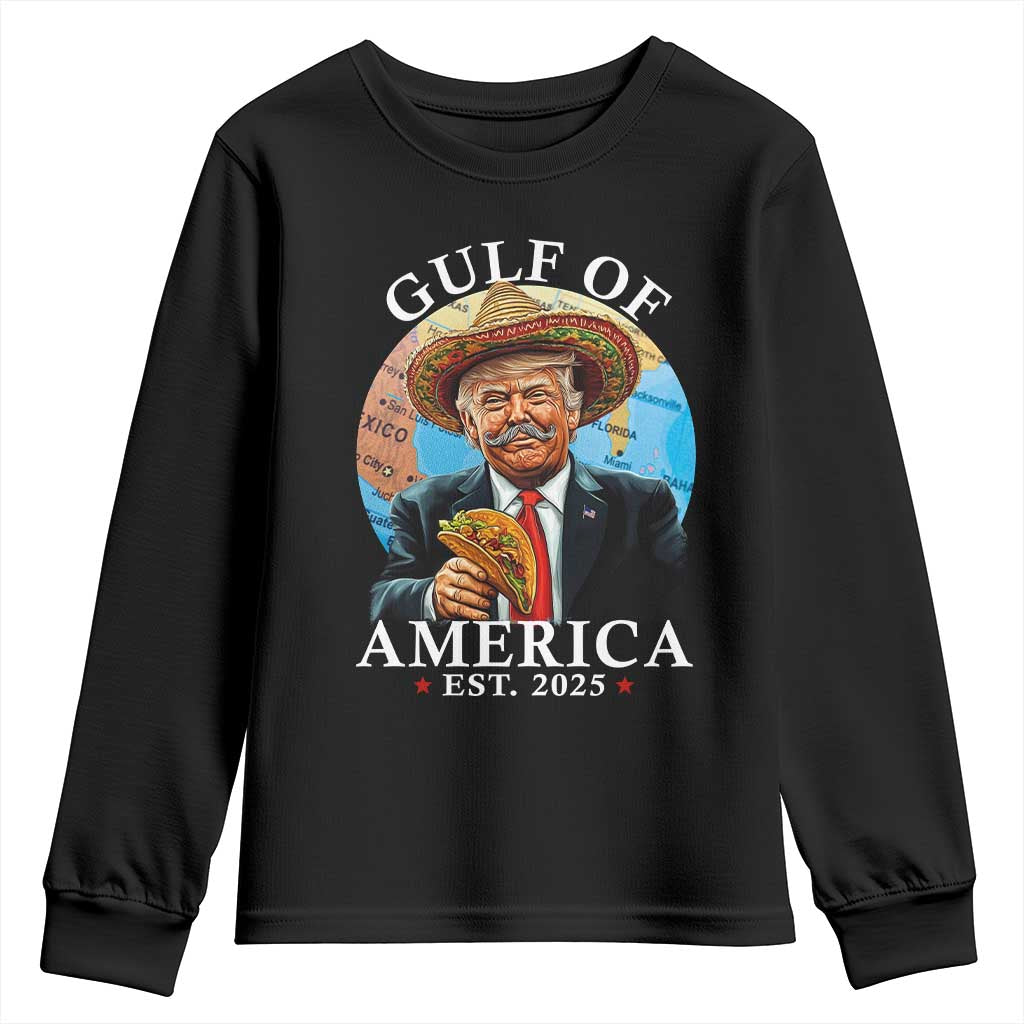 Funny Trump Gulf Of USA Youth Sweatshirt Mexico Sombrebro Tacos US 2025 TS02 Black Print Your Wear
