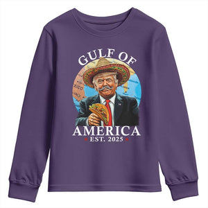 Funny Trump Gulf Of USA Youth Sweatshirt Mexico Sombrebro Tacos US 2025 TS02 Purple Print Your Wear