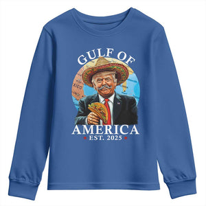 Funny Trump Gulf Of USA Youth Sweatshirt Mexico Sombrebro Tacos US 2025 TS02 Royal Blue Print Your Wear