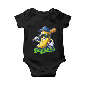 Cute Banana Graphics Baby Onesie Funny Sports Baseball Lover TS02 Black Print Your Wear