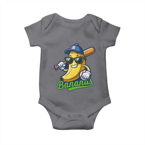 Cute Banana Graphics Baby Onesie Funny Sports Baseball Lover TS02 Charcoal Print Your Wear