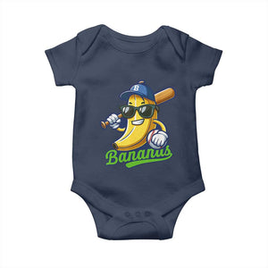 Cute Banana Graphics Baby Onesie Funny Sports Baseball Lover TS02 Navy Print Your Wear