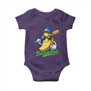 Cute Banana Graphics Baby Onesie Funny Sports Baseball Lover TS02 Purple Print Your Wear