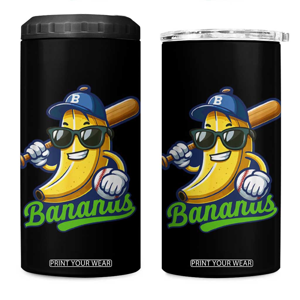 Cute Banana Graphics 4 in 1 Can Cooler Tumbler Funny Sports Baseball Lover TS02 One Size: 16 oz Black Print Your Wear