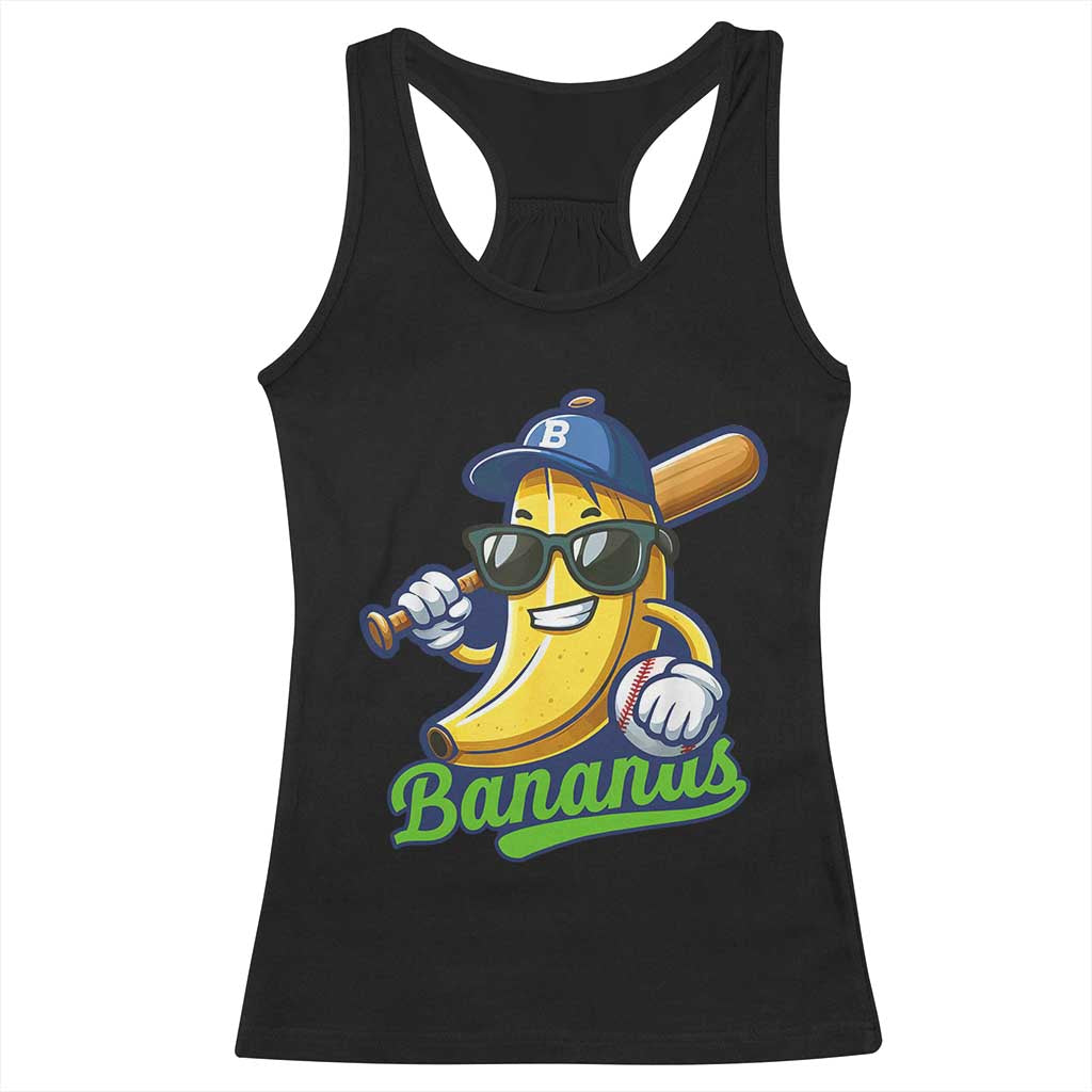 Cute Banana Graphics Racerback Tank Top Funny Sports Baseball Lover TS02 Black Print Your Wear