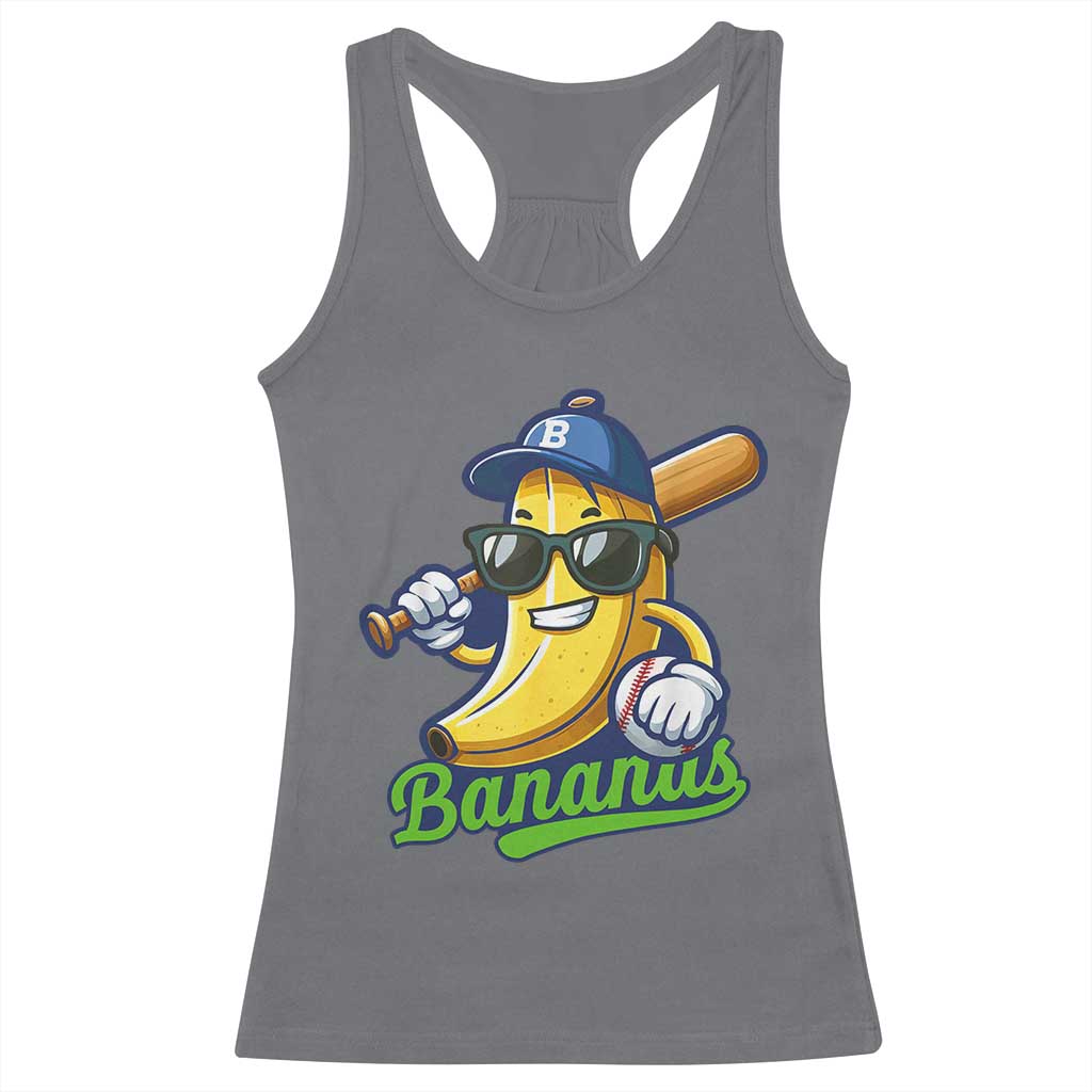 Cute Banana Graphics Racerback Tank Top Funny Sports Baseball Lover TS02 Charcoal Print Your Wear