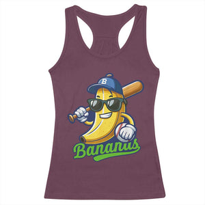 Cute Banana Graphics Racerback Tank Top Funny Sports Baseball Lover TS02 Maroon Print Your Wear