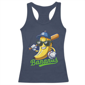 Cute Banana Graphics Racerback Tank Top Funny Sports Baseball Lover TS02 Navy Print Your Wear