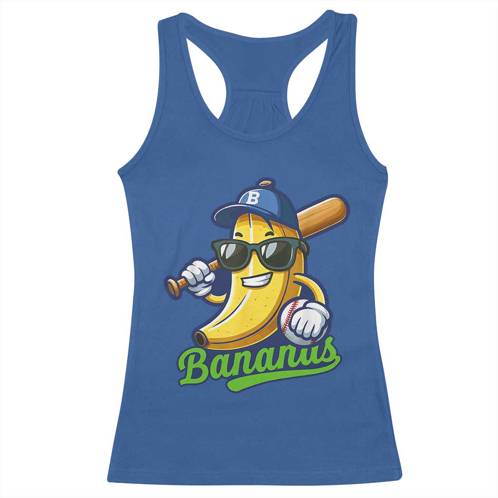 Cute Banana Graphics Racerback Tank Top Funny Sports Baseball Lover TS02 Royal Blue Print Your Wear