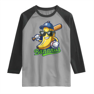 Cute Banana Graphics Raglan Shirt Funny Sports Baseball Lover TS02 Sport Gray Black Print Your Wear