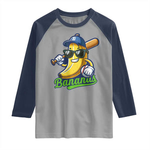 Cute Banana Graphics Raglan Shirt Funny Sports Baseball Lover TS02 Sport Gray Navy Print Your Wear