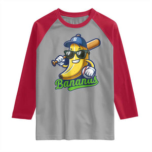Cute Banana Graphics Raglan Shirt Funny Sports Baseball Lover TS02 Sport Gray Red Print Your Wear