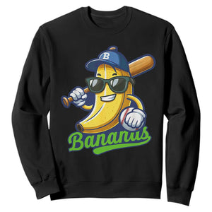 Cute Banana Graphics Sweatshirt Funny Sports Baseball Lover TS02 Black Print Your Wear