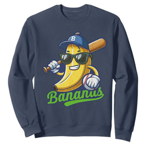 Cute Banana Graphics Sweatshirt Funny Sports Baseball Lover TS02 Navy Print Your Wear