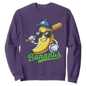 Cute Banana Graphics Sweatshirt Funny Sports Baseball Lover TS02 Purple Print Your Wear
