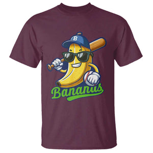 Cute Banana Graphics T Shirt Funny Sports Baseball Lover TS02 Maroon Print Your Wear