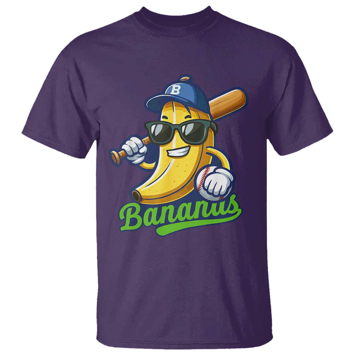 Cute Banana Graphics T Shirt Funny Sports Baseball Lover TS02 Purple Print Your Wear
