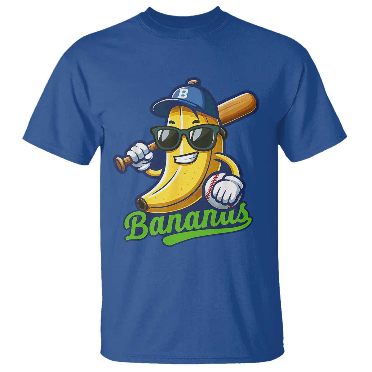 Cute Banana Graphics T Shirt Funny Sports Baseball Lover TS02 Royal Blue Print Your Wear