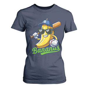 Cute Banana Graphics T Shirt For Women Funny Sports Baseball Lover TS02 Navy Print Your Wear