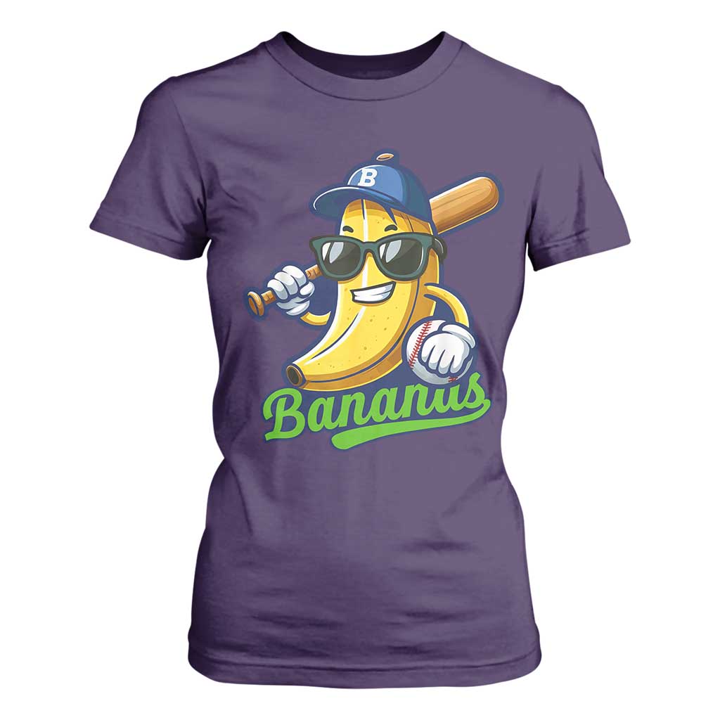 Cute Banana Graphics T Shirt For Women Funny Sports Baseball Lover TS02 Purple Print Your Wear