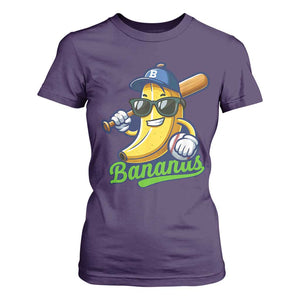 Cute Banana Graphics T Shirt For Women Funny Sports Baseball Lover TS02 Purple Print Your Wear
