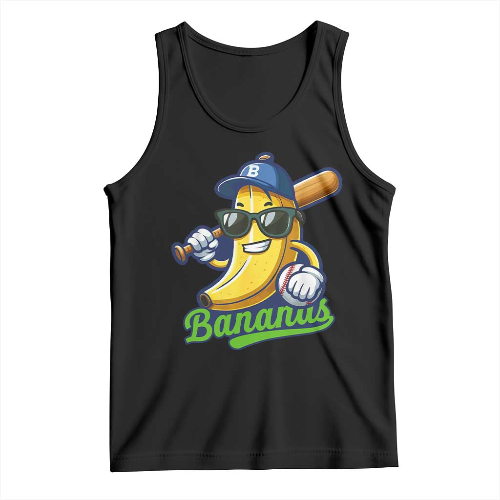 Cute Banana Graphics Tank Top Funny Sports Baseball Lover TS02 Black Print Your Wear
