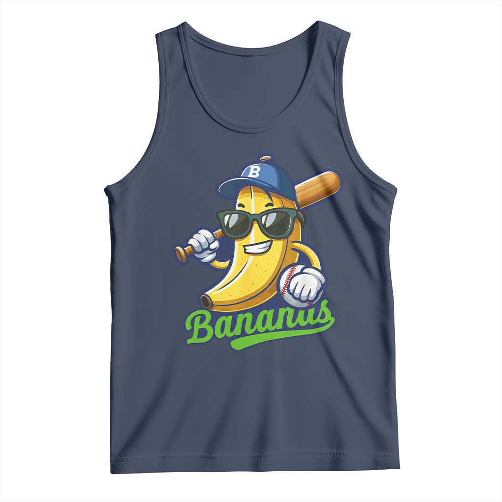 Cute Banana Graphics Tank Top Funny Sports Baseball Lover TS02 Navy Print Your Wear
