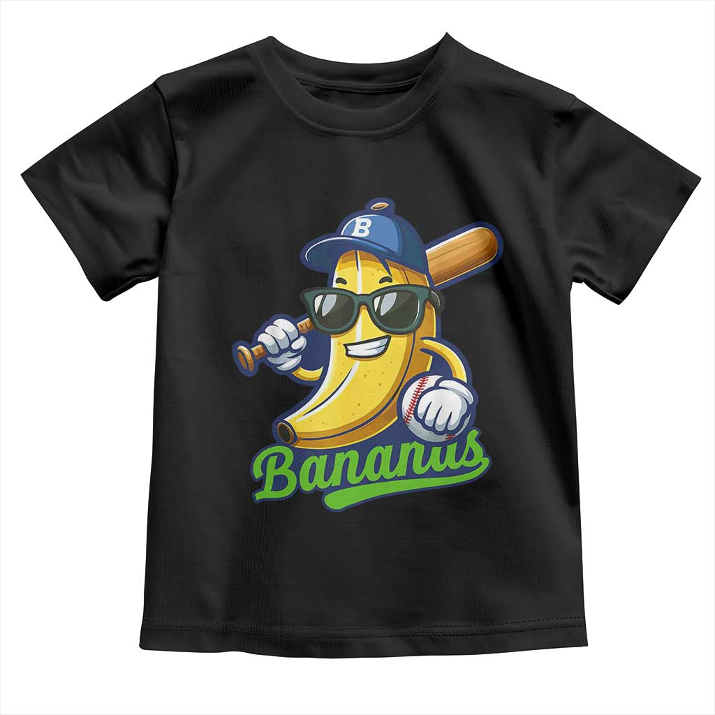 Cute Banana Graphics Toddler T Shirt Funny Sports Baseball Lover TS02 Black Print Your Wear