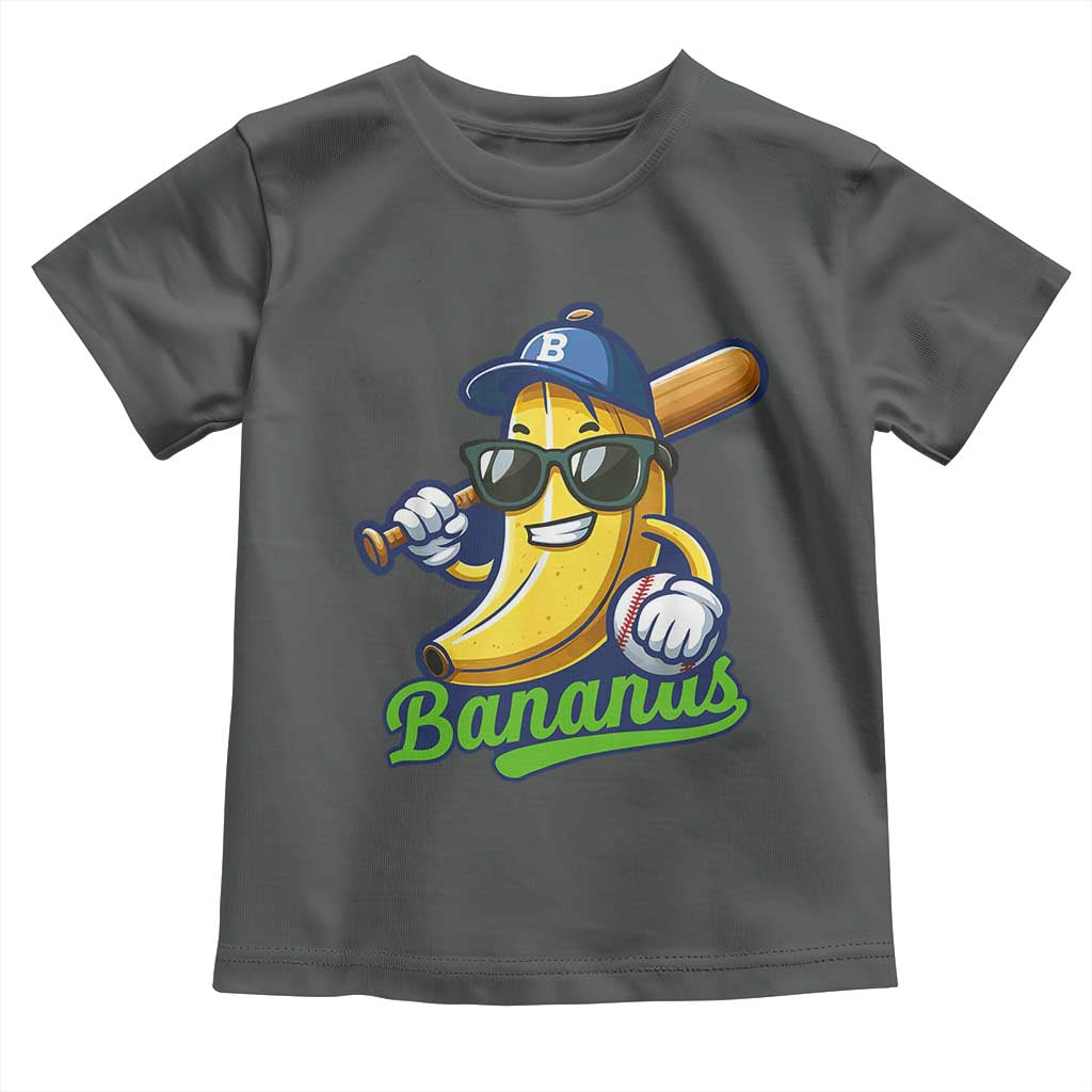 Cute Banana Graphics Toddler T Shirt Funny Sports Baseball Lover TS02 Dark Heather Print Your Wear