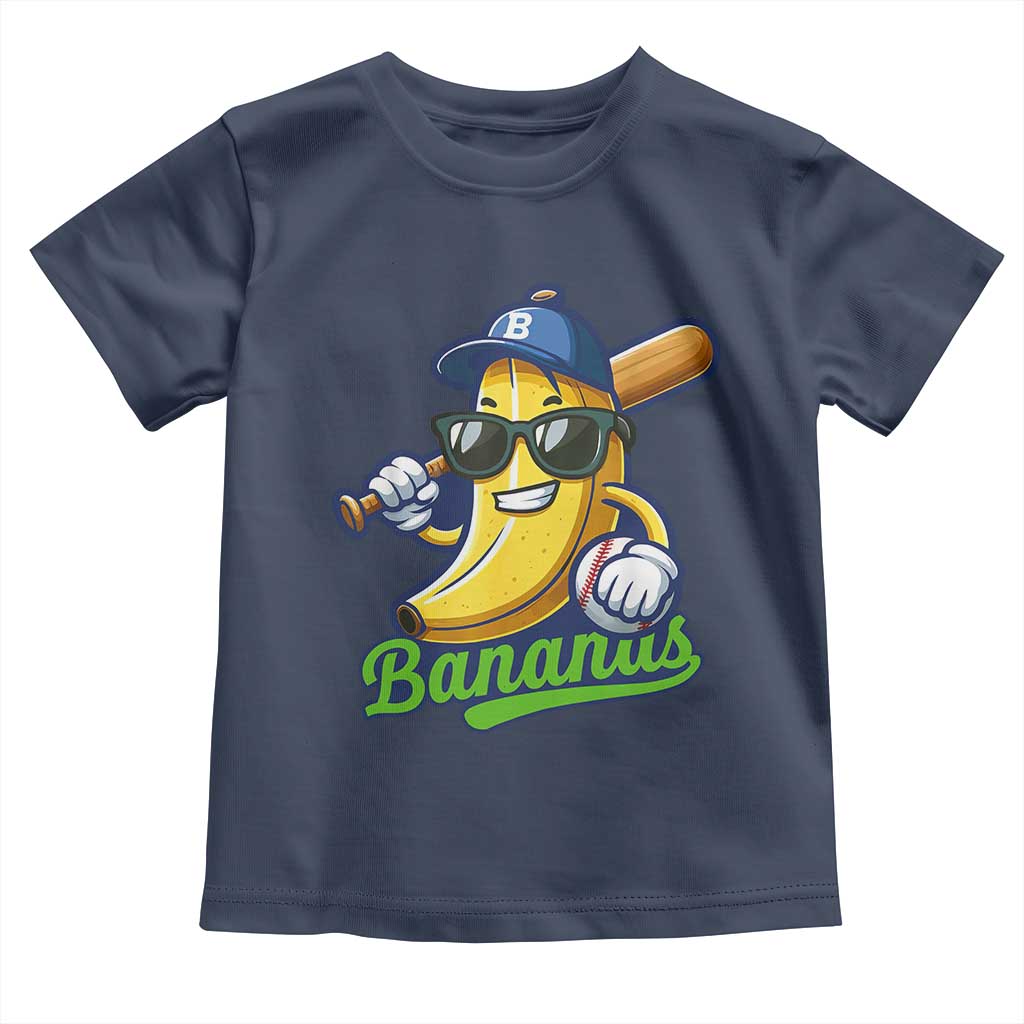 Cute Banana Graphics Toddler T Shirt Funny Sports Baseball Lover TS02 Navy Print Your Wear
