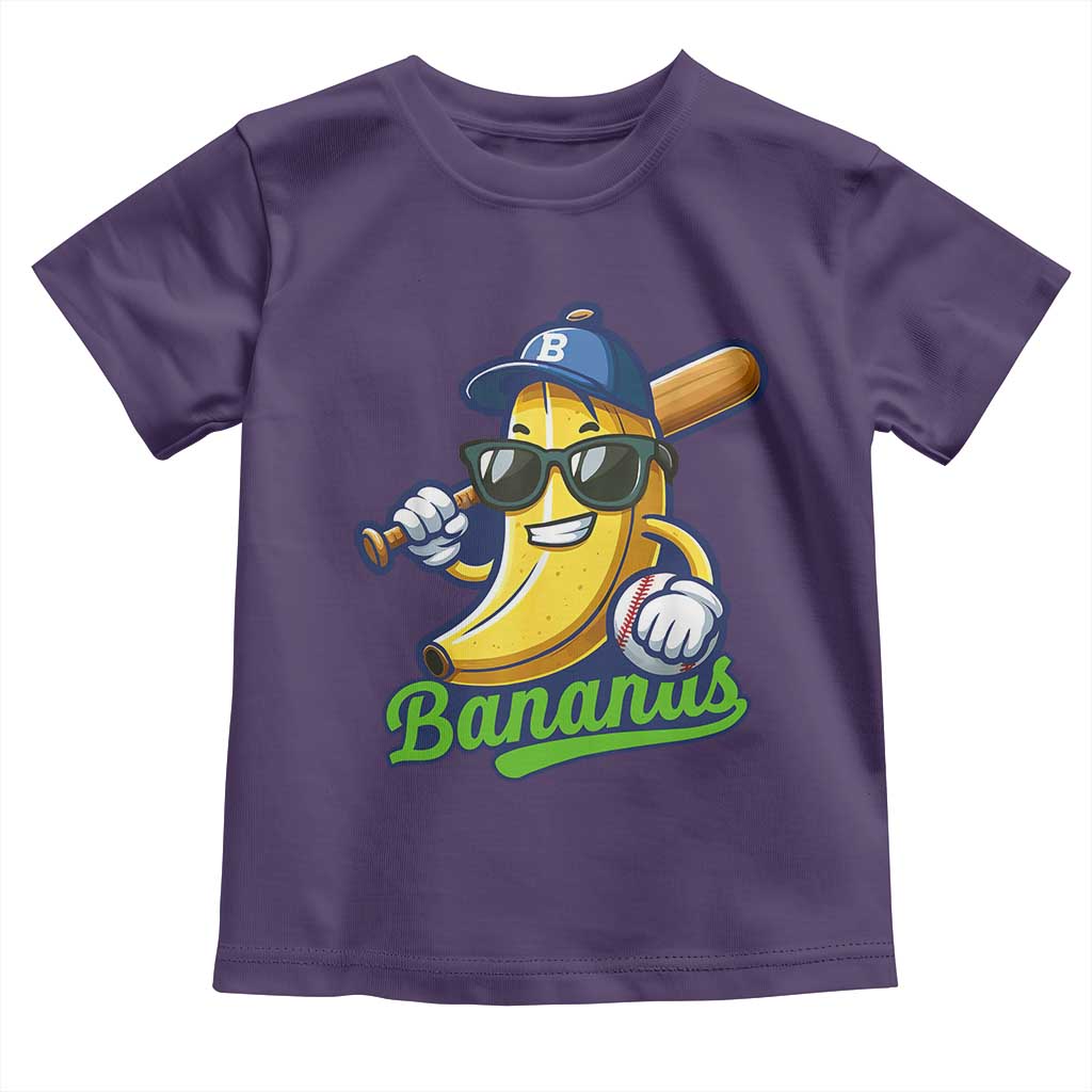 Cute Banana Graphics Toddler T Shirt Funny Sports Baseball Lover TS02 Purple Print Your Wear