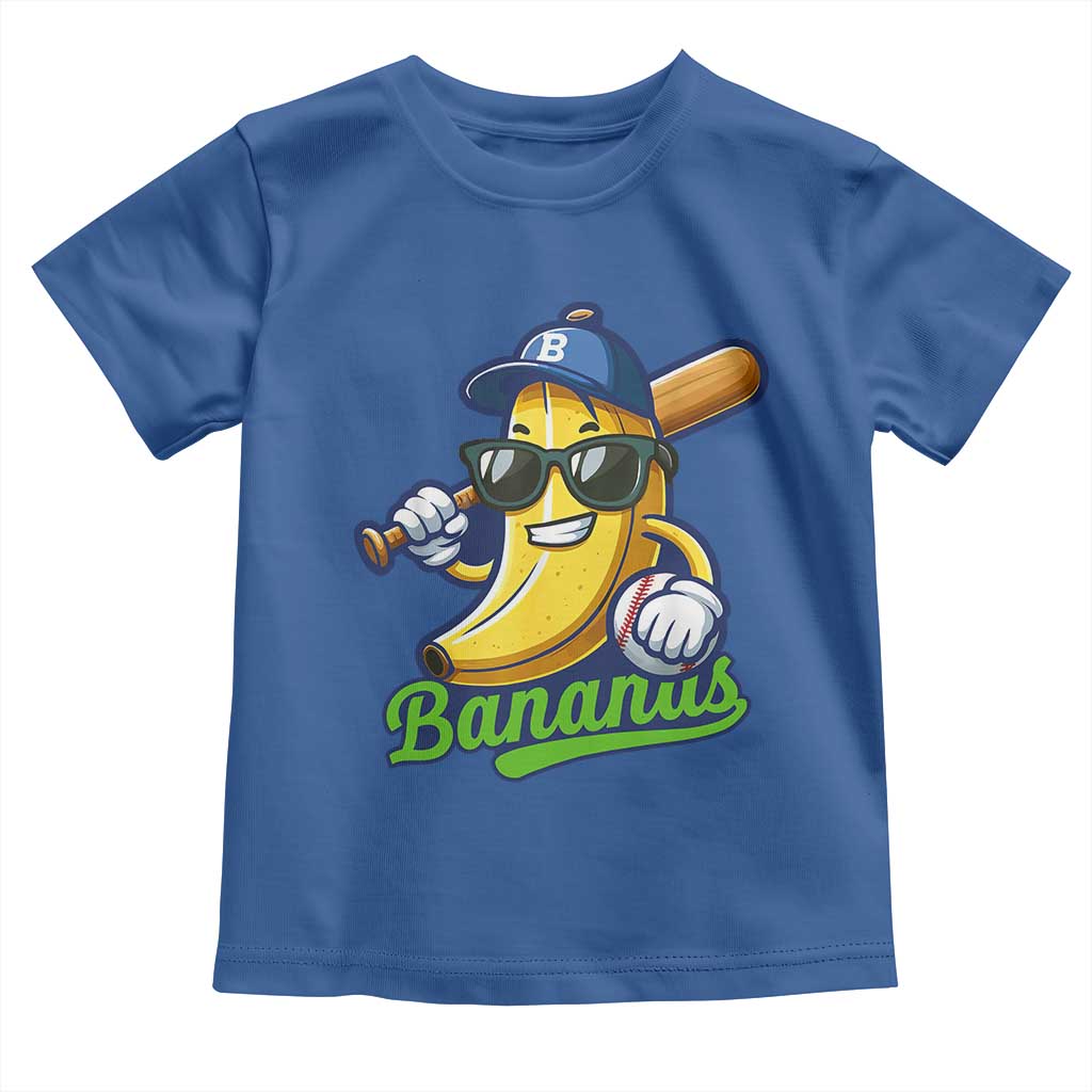 Cute Banana Graphics Toddler T Shirt Funny Sports Baseball Lover TS02 Royal Blue Print Your Wear