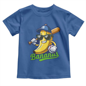 Cute Banana Graphics Toddler T Shirt Funny Sports Baseball Lover TS02 Royal Blue Print Your Wear