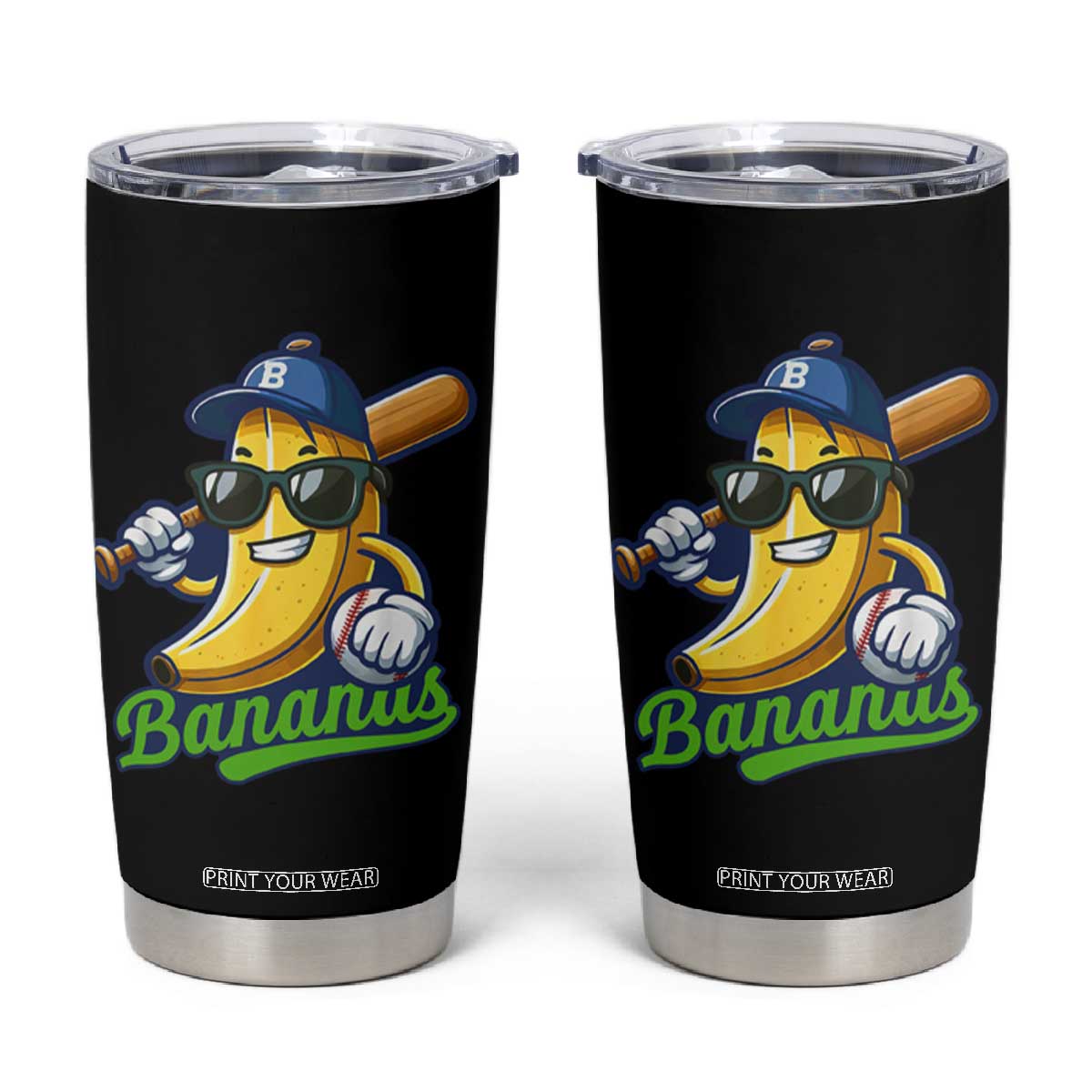 Cute Banana Graphics Tumbler Cup Funny Sports Baseball Lover TS02 Black Print Your Wear
